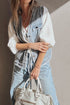 Frayed Edge Snap Front Flap Pocket Denim Vests